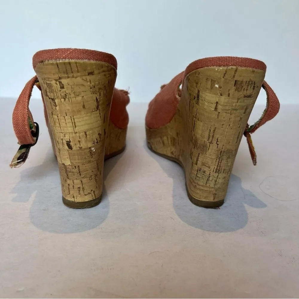 Madden Girl Women's Coral Cloth Wedge Sandals Size 6 1/2